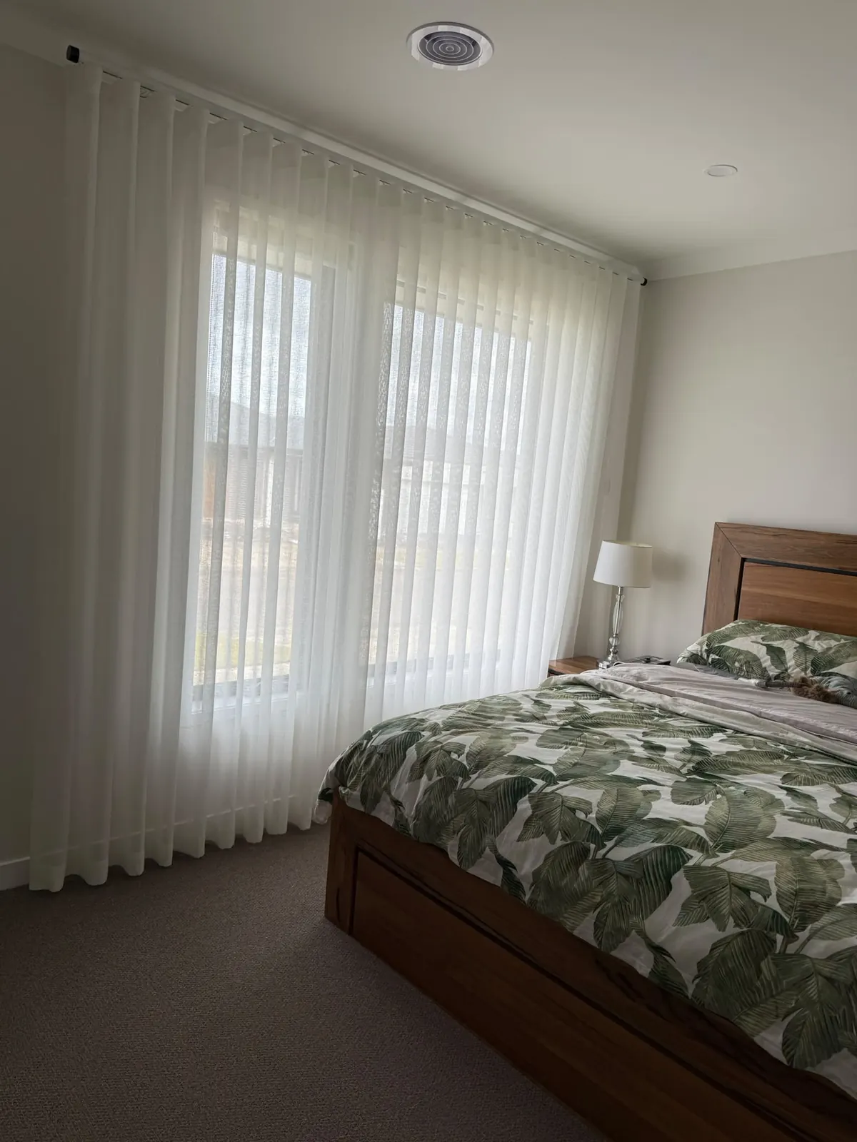 Light curtains fitted in a bedroom