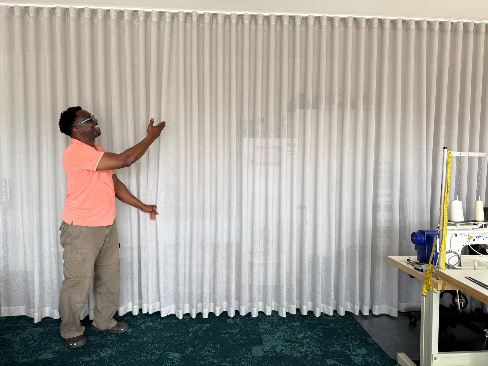 Checking the finished blinds