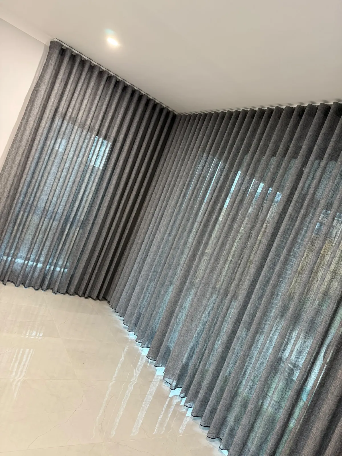 Window blinds viewed from the side