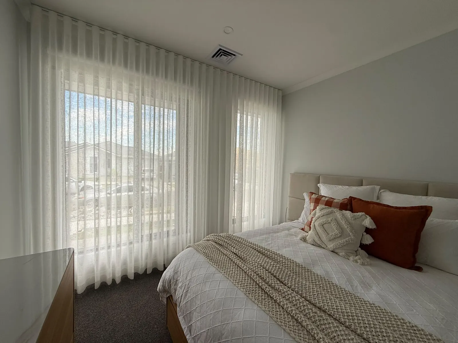 Sheer curtains in a bedroom