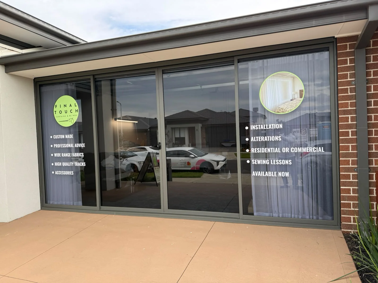 Front of the Final Touch Curtains and Blinds workshop in Kalkallo